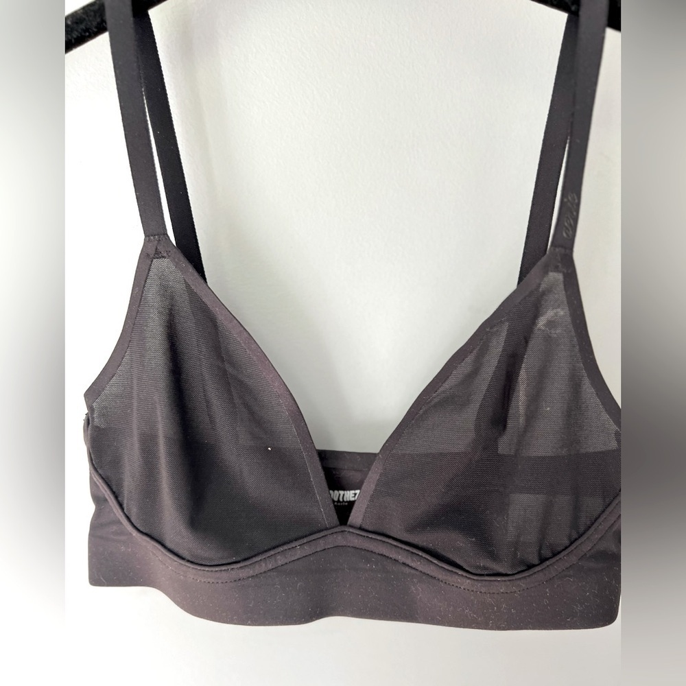 NWT Aerie Bra Womens S- SMOOTHEZ Mesh Sheer Lightweight Lounge Bralette Black